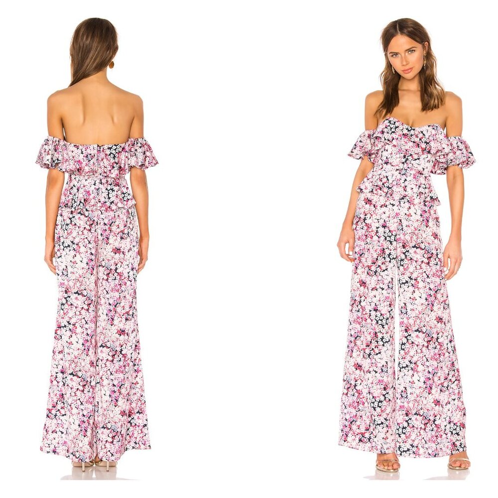 NWT Michael Costello x Revolve Floral Jumpsuit Size XS
